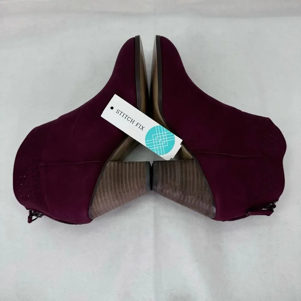 NWT Violet & Red Jackson Lazer Cut Topline Bootie Burgundy size 7 Stitch Fix